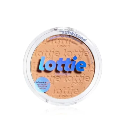 Image of Lottie London Sunkissed bronzer in Sunburst, Infused with bamboo extract and Vitamin E this skin loving adds a buildable warm bronze for defined finish