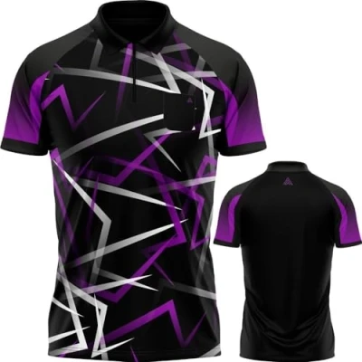Image of Arraz Flare Dart Shirt, with Pocket Black &amp; Purple 3XL (DS1916 3XL)