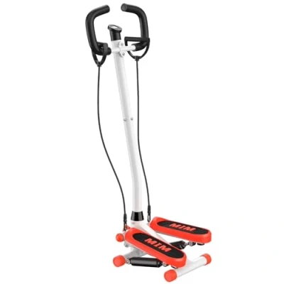Image of Calager Mini Stepper Machine,Exercise with Handlebar,Resistance Bands,LCD Display Monitor,Stair Stepper,Low Noise Hydraulic Up Down Exercise Equipment for Home Workout (Red)