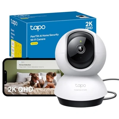 Image of Tapo 2K QHD Indoor Camera , Pan/Tilt WiFi Security Camera, AI Detection CCTV Camera,360 Visual Coverage,Night Vision,Customizable privacy Mode,Cloud &amp;Local Storage,Works with Alexa&amp;Google (Tapo C220)