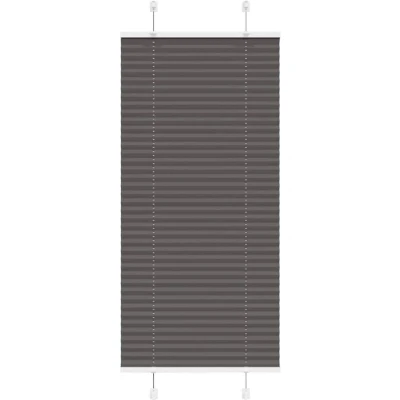 Image of vidaXL Pleated Blind Black 65x150 cm Fabric Width 64.4 Polyester