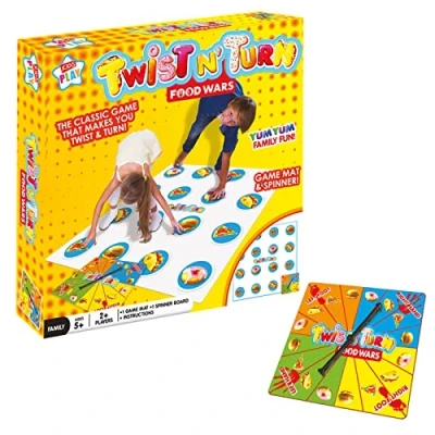 Image of Kids Play Twist N&#039; Turn Food Wars Family Party Game Floor Mat Players 2+ Ages 5+