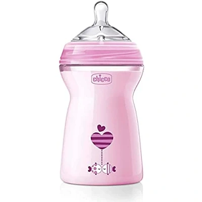 Image of Chicco Natfeel 0080837110000 Bib 6m+ Girl, 330 ml, Pink