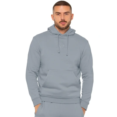Image of 989Zé ENZO Mens Pullover Hoodie Long Sleeve Regular Hooded Top Sweatshirt (UK, Alpha, L, Regular, Coastal Blue)