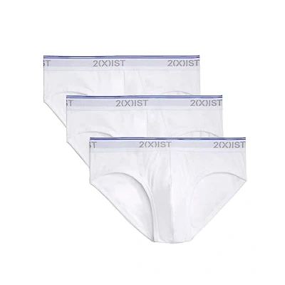 Image of 2(X)IST Men&#039;s Cotton Stretch No Show Brief 3 Pack, White/White/White, Small