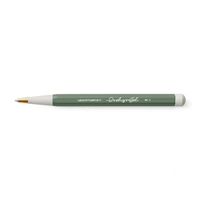 Image of LEUCHTTURM1917 365528 Drehgriffel Nr. 1, Olive Ballpoint pen with royal blue ink