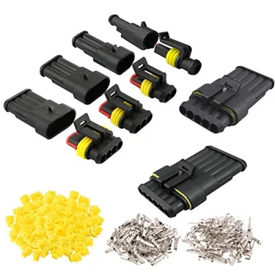 Image of QitinDasen 12 Set Waterproof Car Electrical Connectors, Sealed Connector Plug Socket Kit, for Truck Boat (1 Pin/2 Pin/3 Pin/4 Pin/5 Pin/6 Pin)