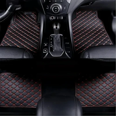 Image of QQLADY Car Mats for Mercedes Benz GLA 2020 2021 2022 2023 2024 RHD, Leather Floor Mats, All Weather Waterproof Non Slip Carpet, Liner Full Set, Matts Accessories