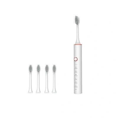 Image of Sonic Electric Toothbrush, 30 Day Life, 60,000 Vibrations/Minute, 6 Modes, 2 Minute Timer, 4 Replaceable Brush Heads, White/Black/Green/Pink (White)