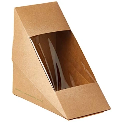 Image of Vegware Eco friendly Deep Fill Sandwich Wedge 1x500, Brown Box