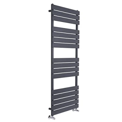 Image of Warmehaus Flat Panel Heated Towel Rail Radiator Ladder Rad Anthracite 1600 x 600mm Grey Central Heating Warmer for Bathroom Kitchen