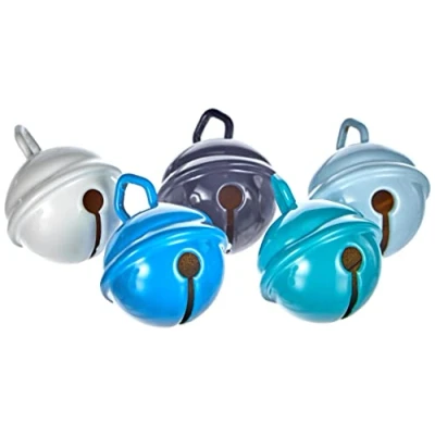 Image of RAYHER Metal Bells Blue Mix, 19mm ø, tab Bag 5pc, Multi Colour, 1.1 x 0.6 0.2 cm