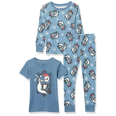 Image of Amazon Essentials Disney Marvel Star Wars Unisex Babies&#039; Snug Fit Cotton Pyjama Sleepwear Sets, Nightmare Santa Jack, 18 Months