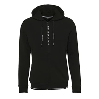Image of Armani Exchange Zipup sweatshirt, Men&#039;s, Size: Small, Black