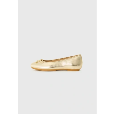 Image of Fitflop Women&#039;s DELICATO Bow Soft Metallic Leather Ballet Flats, Platino, 9 UK