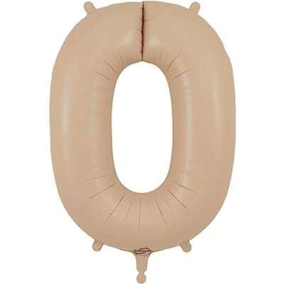 Image of Oaktree UK 34&quot; Number 0 Matte Nude Foil Balloon