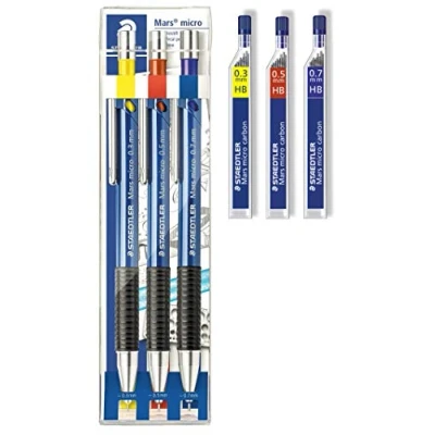 Image of Staedtler Marsmicro 775SCWP3, 0.30.7 mm, Set of 3, Coloured (1, incl. Refills 03 HB, 05 07 HB)