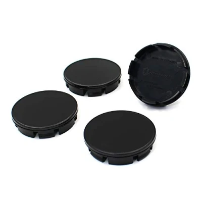 Image of Finest Folia 4X Hub Caps 56 or 60 mm Diameter ABS Plastic Aluminium for Rims Wheel Hubs Centre Universal Car Accessories (Black, 60mm Ø)