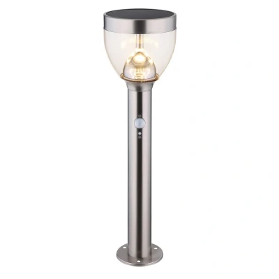 Image of Solar Light Outdoor Bollard Stainless Steel IP44 LED 3000K