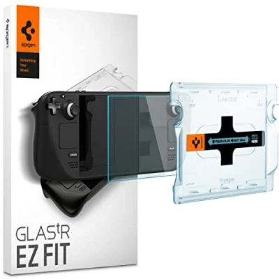 Image of Spigen EZ Fit Tempered Glass Screen Protector for Valve Stream Deck 1 Pack