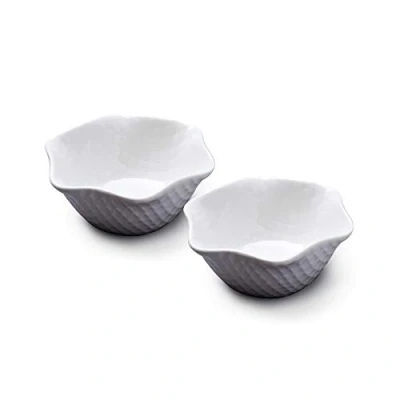 Image of WM Bartleet &amp; Sons 1750 TSET125 Traditional Porcelain Set of 2 Individual Ice Cream, Sorbet and Dessert Bowl, 12cm White