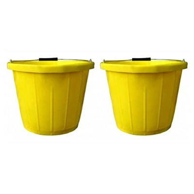 Image of 2 x Invincible Builders Building Bucket Yellow Heavy Duty Strong