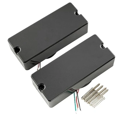 Image of Artec MDC4 Ceramic Magnet Soapbar Style Bass Pickup Neck Bridge Pickups Set 12.4K for 4 String Bass, Black