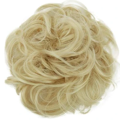 Image of CAISHA Large Hairpiece Scrunchy Instant Updo Curly Messy Bun Platinum Blonde G13E