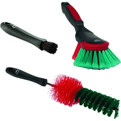 Image of Vikan 521052 3 Car Brush Set, Alloys, Exterior and Interior Cleaning Kit