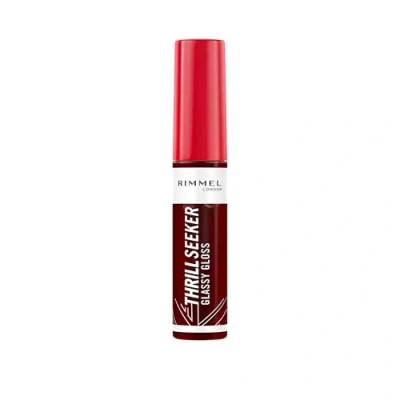 Image of Rimmel Thrill Seeker Glassy Gloss Frosted Berry Moisturizer Healthy Looking Lips Angled Applicator Homogeneous Application Vegan Formula 10ml
