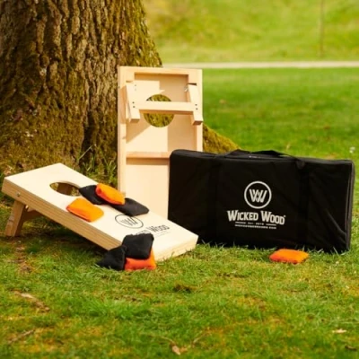 Image of Official Cornhole Set 90 x 60 cm Red Zone 2 Boards 4 Bags Carrying Bag Included MDF Premium Quality (60x30 Mini Set)