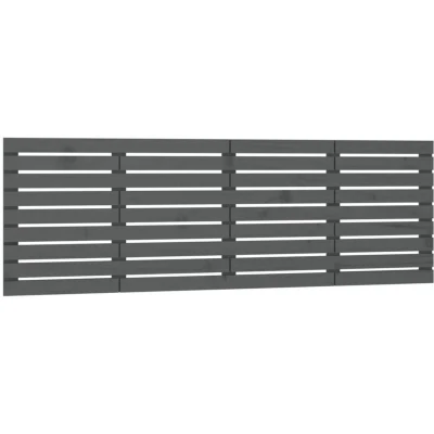 Image of vidaXL Wall Headboard Grey 206x3x63 cm Solid Wood Pine