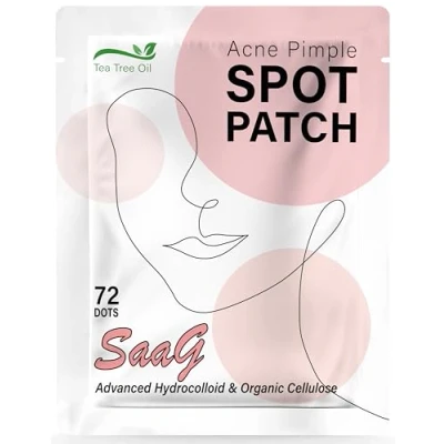 Image of SaaG Pimple Patches 72 Spot Patch Translucent Hydrocolloid Tea Tree Oil Pimples for Spots with Salicylic Acid Effective Relief from Blemishes