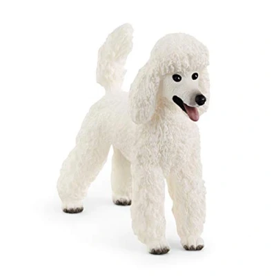 Image of SCHLEICH 13917 Poodle Farm World Toy Figurine for children aged 3 8 Years, White, 2.2 inch
