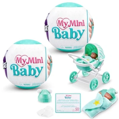Image of 5 Surprise My Mini Baby Series 1, 2 Capsules, By ZURU, Collectible Mystery Capsule, Toy for Girls, Realistic Miniature Baby, Playset and Accessories (2 Capsules)