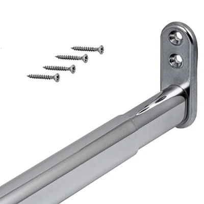 Image of GedoTec Telescopic Wardrobe tubes Rail adjustable Oval Clothing Rod Steel chromed Length 400 600 mm Brand quality for your Living area Width 35.43&quot; x 43.31&quot;
