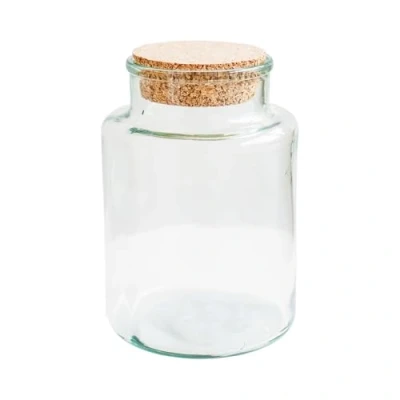 Image of Ivyline Angular Glass Medium DIY Terrarium Kit Waterproof and Sustainable with Charcoal, Gravel, Sand Rocks H22cm x D17cm