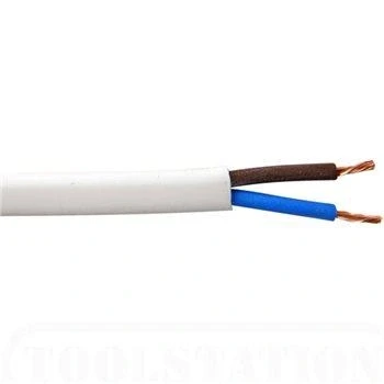 Image of Zexum 2.5mm 2 Core White Cable Flexible 3182Y 5 Meter