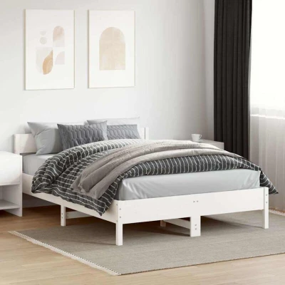 Image of vidaXL Bed Frame without Mattress White 120x200 cm Solid Wood Pine