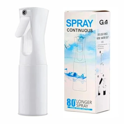 Image of G4GADGET Mist Spray Bottle 150ml, Continuous Fine Water for Hair, Plants, Cleaning, and Beauty Ergonomic Design, Leak Proof, White
