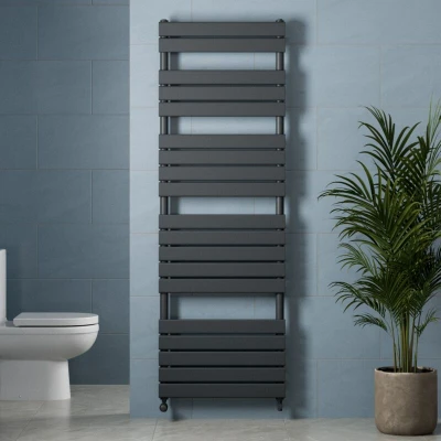 Image of DuraTherm Flat Panel Heated Towel Radiator Anthracite 1800 x 600mm