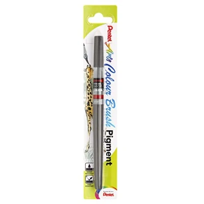 Image of Pentel Colour Brush Pigment Pen Grey XGFP 137X