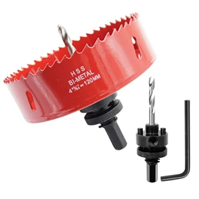 Image of 120mm Hole Saw, Drill Bit, LAIWEI A2 Saw Heavy Duty Arbor Cutter for Drilling Wood, Thin Sheet Metal, Aluminum Profile, PVC and Other Materials, Electric Tool