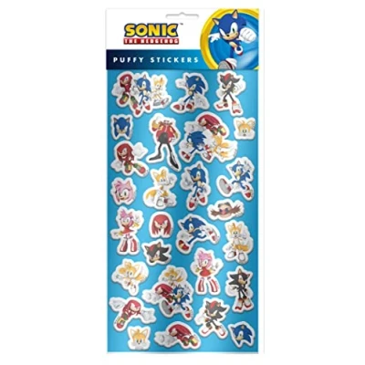 Image of Sonic Stickers Sheet The Hedgehog 27 Puffy Party Bag Fillers Scrapbook Gifts Stationery for Children