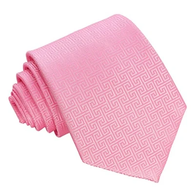 Image of DQT Men Pink Solid Plain Stripe Floral Paisley Polka Dot Neck Tie Greek Key Baby