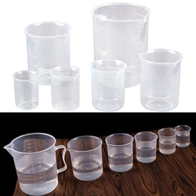 Image of Surflyee Plastic Measuring Jugs 6 PCS Cups Heat Resistant Jug Transparent Labs Graduated Beakers Mixing Liquid Baking Cooking Measure Tool 50ml 100ml 150ml 300ml 500ml 1000ml