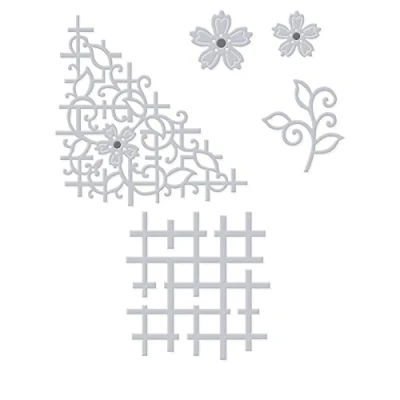 Image of Sweet Dixie Metal Cutting Dies Floral Lattice Corner and More