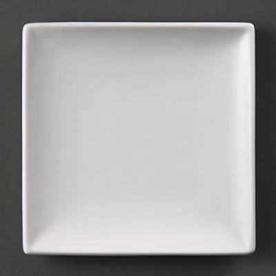 Image of Olympia Square Plates Whiteware in Porcelain White 140 x mm 12 pc