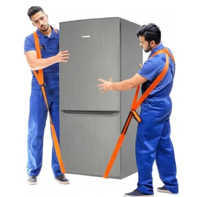 Image of Lifting Straps for Movers, 2 Person Furniture Moving Heavy Duty, Adjustable Objects up to 380 Kg, Easily Move Mattress Refrigerator Appliances (Orange)