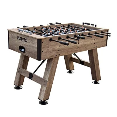 Image of VIAVITO FT500 5ft Indoor Wooden Football Table Kids Adults Family Interactive, Heavy Duty Soccer Classic Foosball Game Table, Extra Thick Coating, Accessories Included, Balls, Scorers